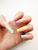 031 Handmade Colorful French Tip Nails Art Design Pressed On Nails - Made My Nail