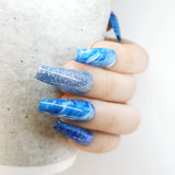 Handmade Blue Ocean Nails Art Design - Made My Nail