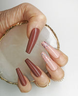 Handmade Dusty Rose and Light Rose Nails Art Design - Made My Nail