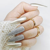 Handmade Gold and Shinning Silver Nails Art Design - Made My Nail