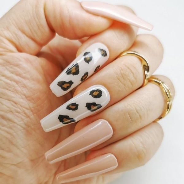 Handmade Leopard Rose Nails Art Design - Made My Nail